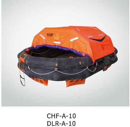 Throw-over type inflatable life raft