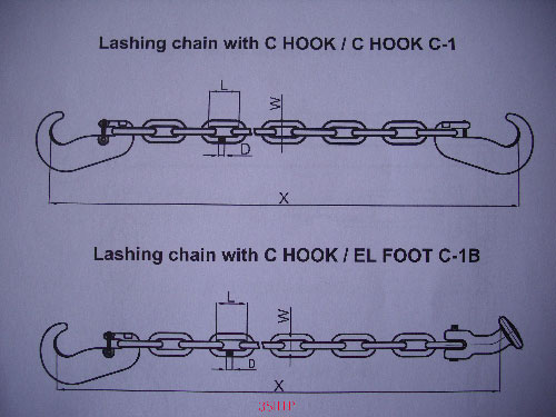 绑扎链条 C-1-6000MMLashing Chain with C Hook / C-1