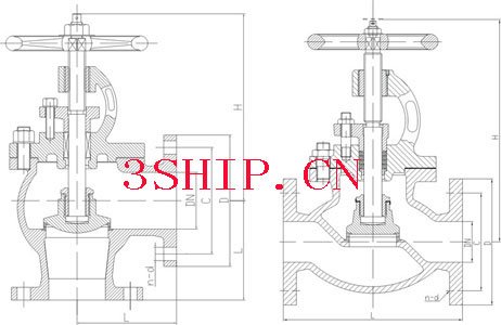 CB/T 4002 铸钢1.0MPa截止阀CB/T 4002 Globe valve