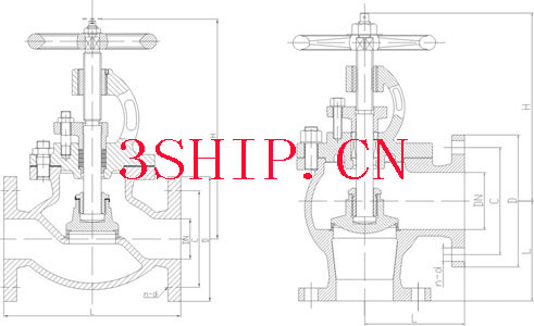 CB/T 4004 2.0MPa法兰铸钢截止阀CB/T 4004 2.0MPa Globe valve