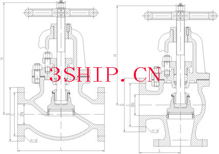 CB T 4010 法兰铸铁1.0MPa 截止阀CB T 4010 Globe valve