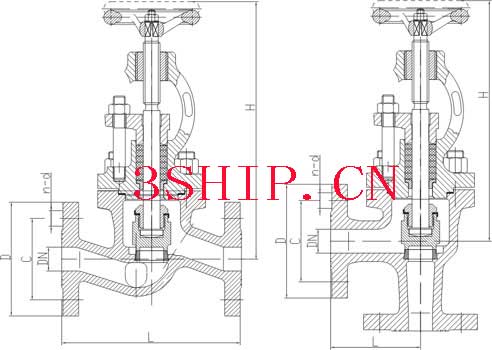 CBM1081-81 法兰铸铁截止阀CBM1081-81 Globe valve