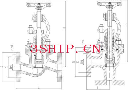 CBM1087-81法兰铸铁截止阀CBM1087-81 Globe valve