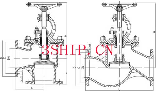 GB T584法兰铸钢截止阀GB T584 Globe valve